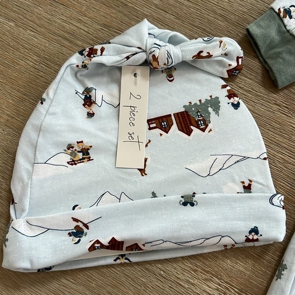 Milkberry Baby Boy Bamboo Footie Sleeper 3-6 6-9 months Winter Sports - Picture 3 of 5